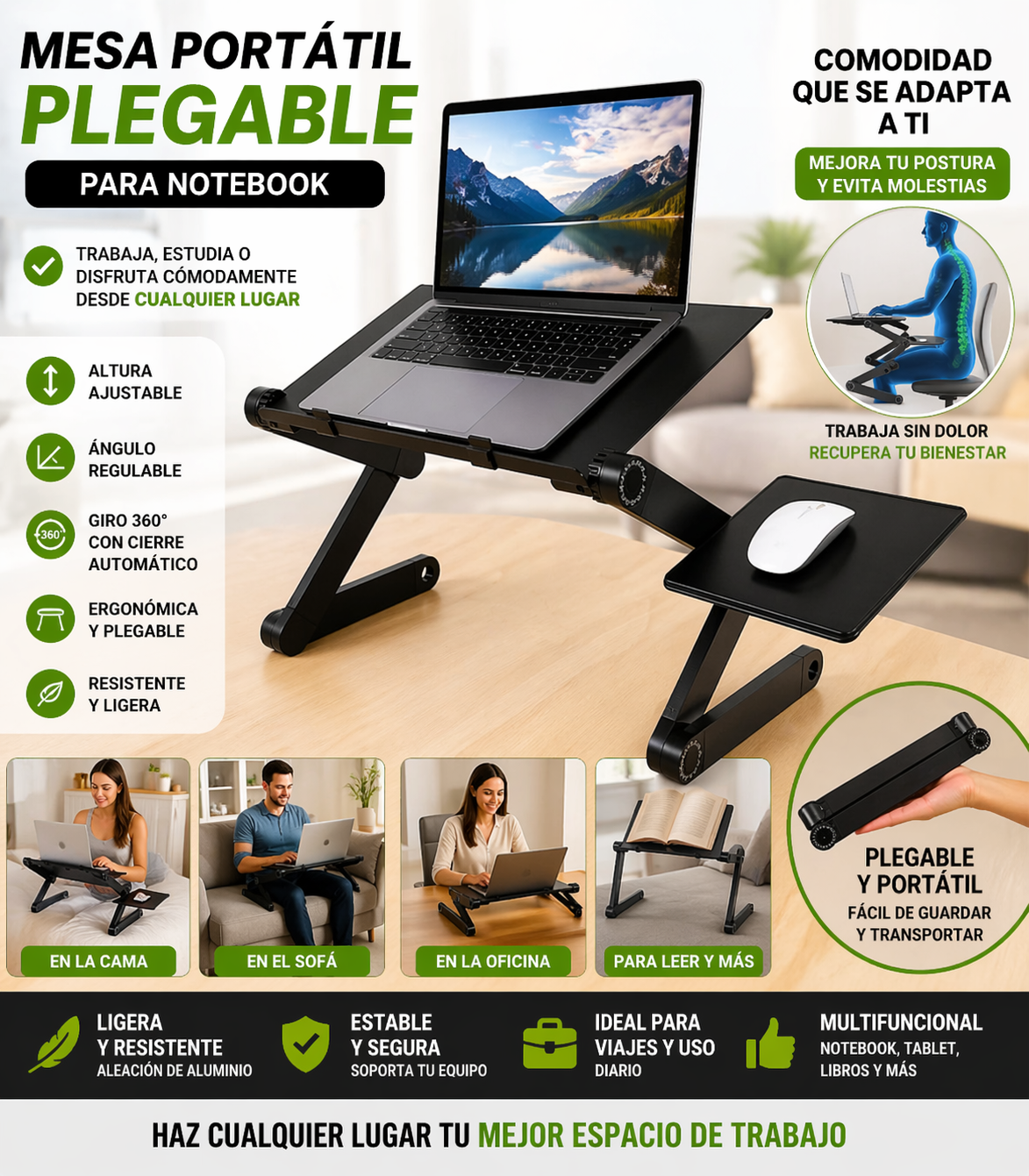 MESA PORTATIL PLEGABLE NOTEBOOK