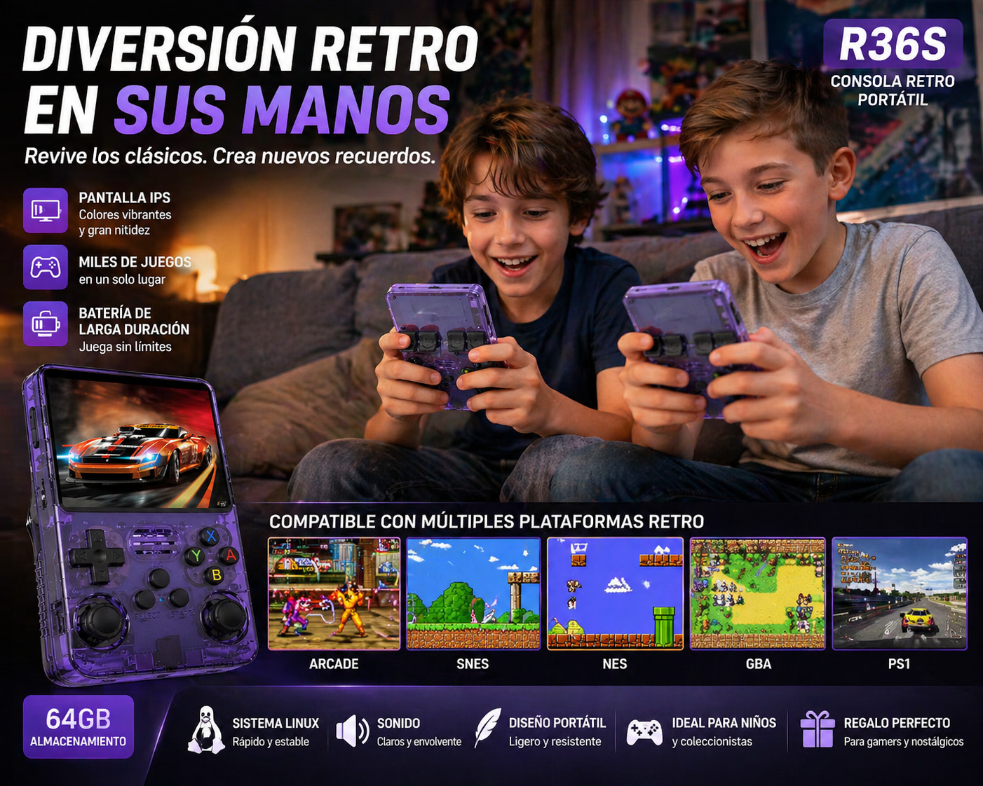 Consola Retro Portatil R36s