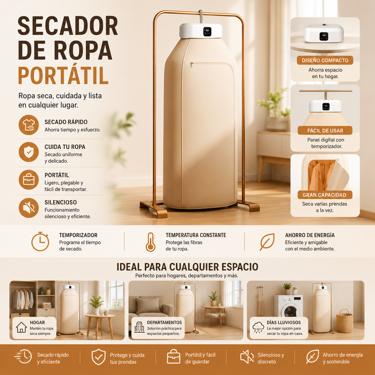 Secadora Ropa Portatil
